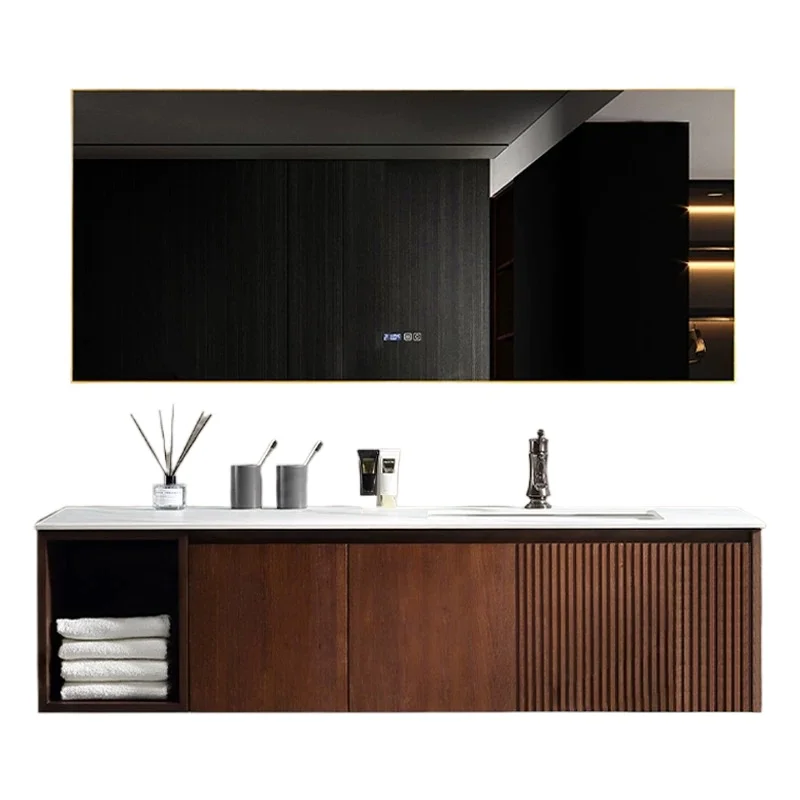 Bathroom combination cabinet Wooden vanity Home hotel vanity Wash basin Mirror