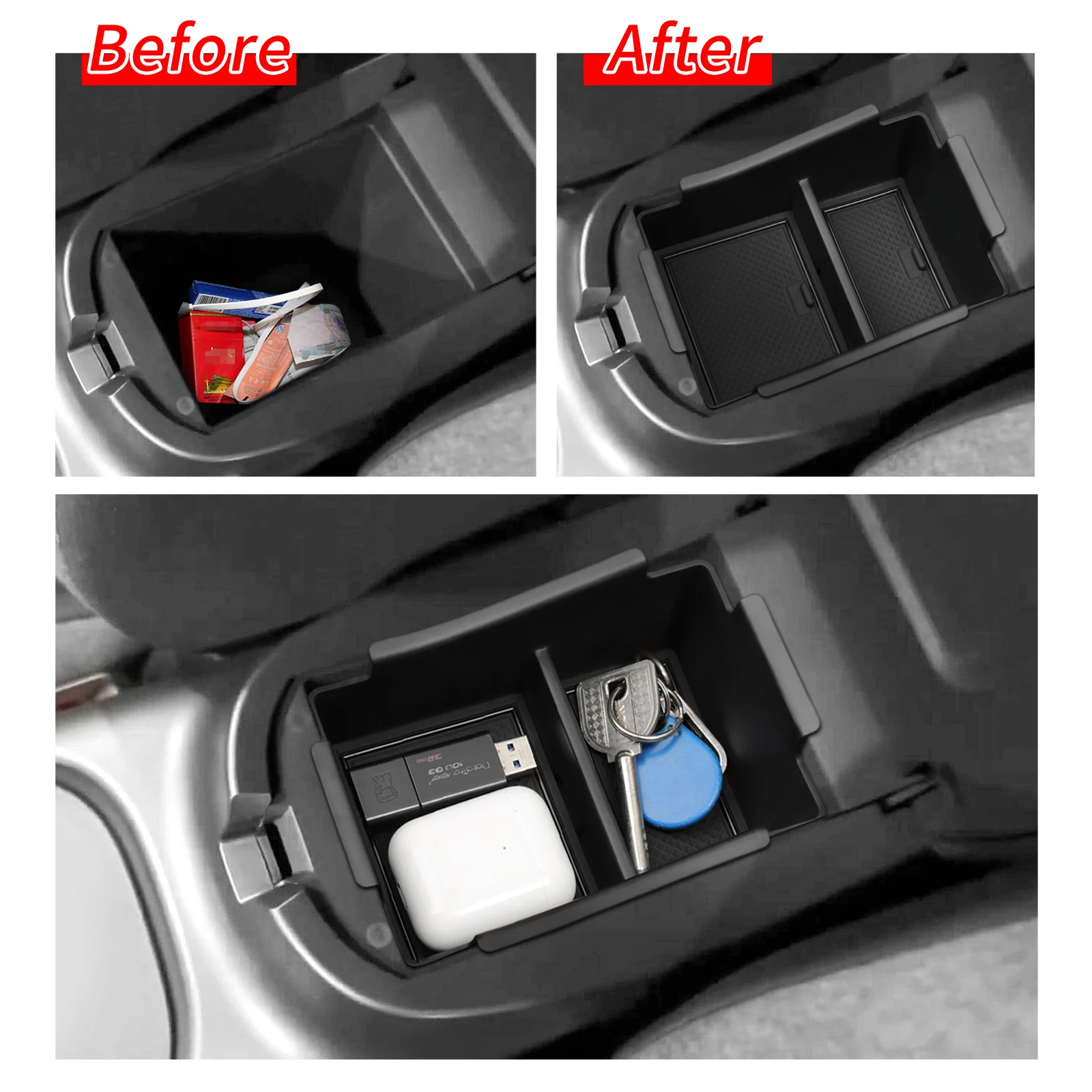 for Nissan Juke 2020-2024 Center Console Armrest Storage Box Tray Organizer Accessories Tidying