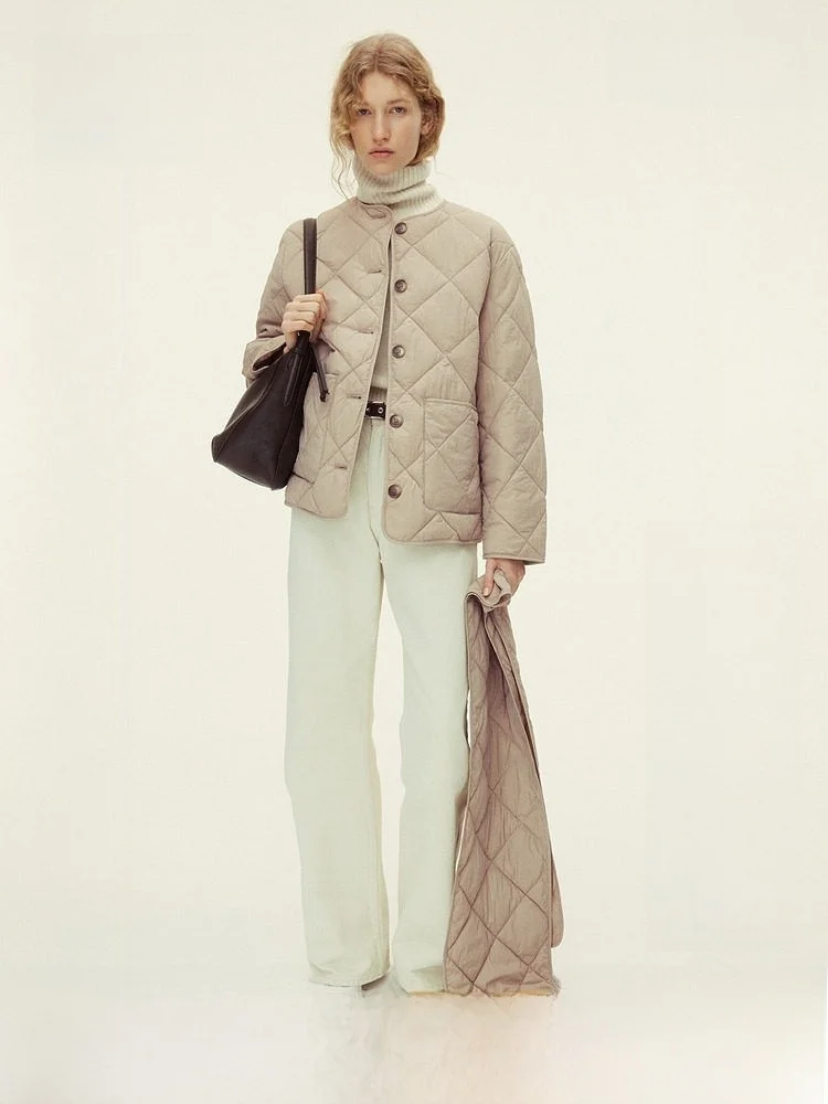 

H&M Summer New Women's THERMOLITE® Quilted Scarf Details Jacket 1319839 Nylon Fiber 100% Cotton Clothing Ladies' Coat