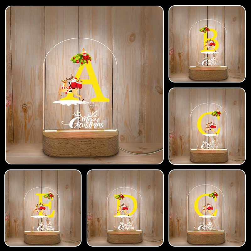 Warm Christmas Eve · Letter Shaped Yellow LED Nightlight, Creative Holiday Atmosphere Lighting