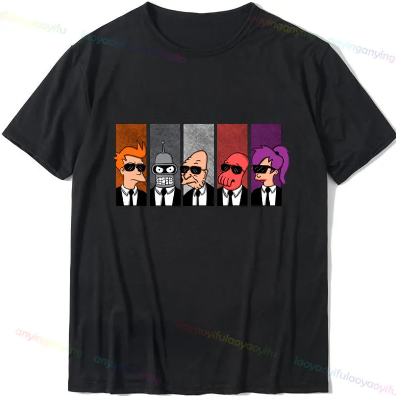 Camisetas con patrón divertido Y2k, camisa de Anime clásica Futurama, ropa de calle Unisex de dibujos animados, camisetas gráficas de manga corta