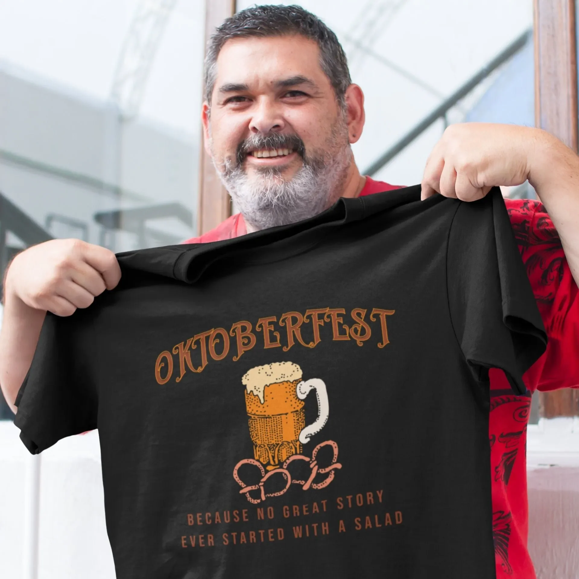 Oktoberfest Unhinged Bier und Brezeln Lustiges T-Shirt Trinkender Deutscher Papa Alkohol
