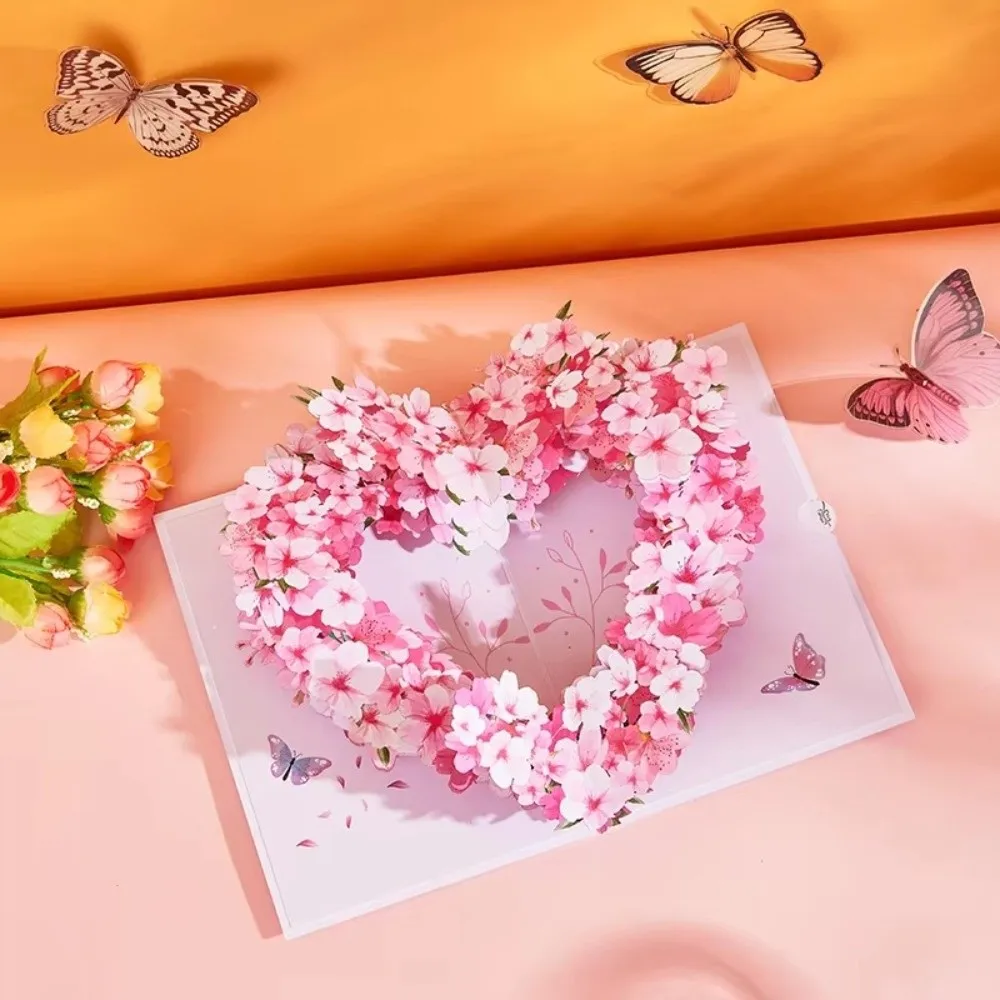 

Creative Romantic Theme 3D Pop Up Card Pop-Up Mechanism Handmade Craft Love Postcard Heart Shape Greeting Card Wedding
