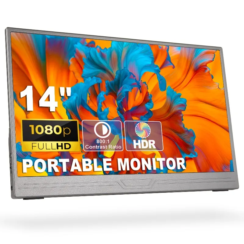 

14-Inch slim portable laptop monitor with 1080P dual speakers