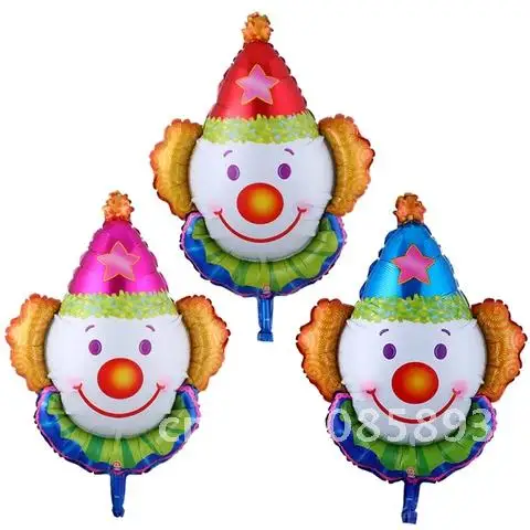 50Pcs Multi Size Clown Head Foil Balloons Helium Globos Halloween Christmas Decorations For Home Birthday Party Decors Kid Toys