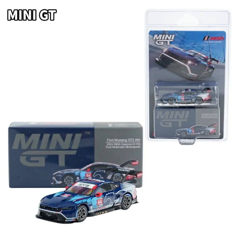 mini-gt-1-64-ford-mustang-gt3-64-motorsports-2024-cast-alloy-model-car-boys'-toy-collection-decoration-item