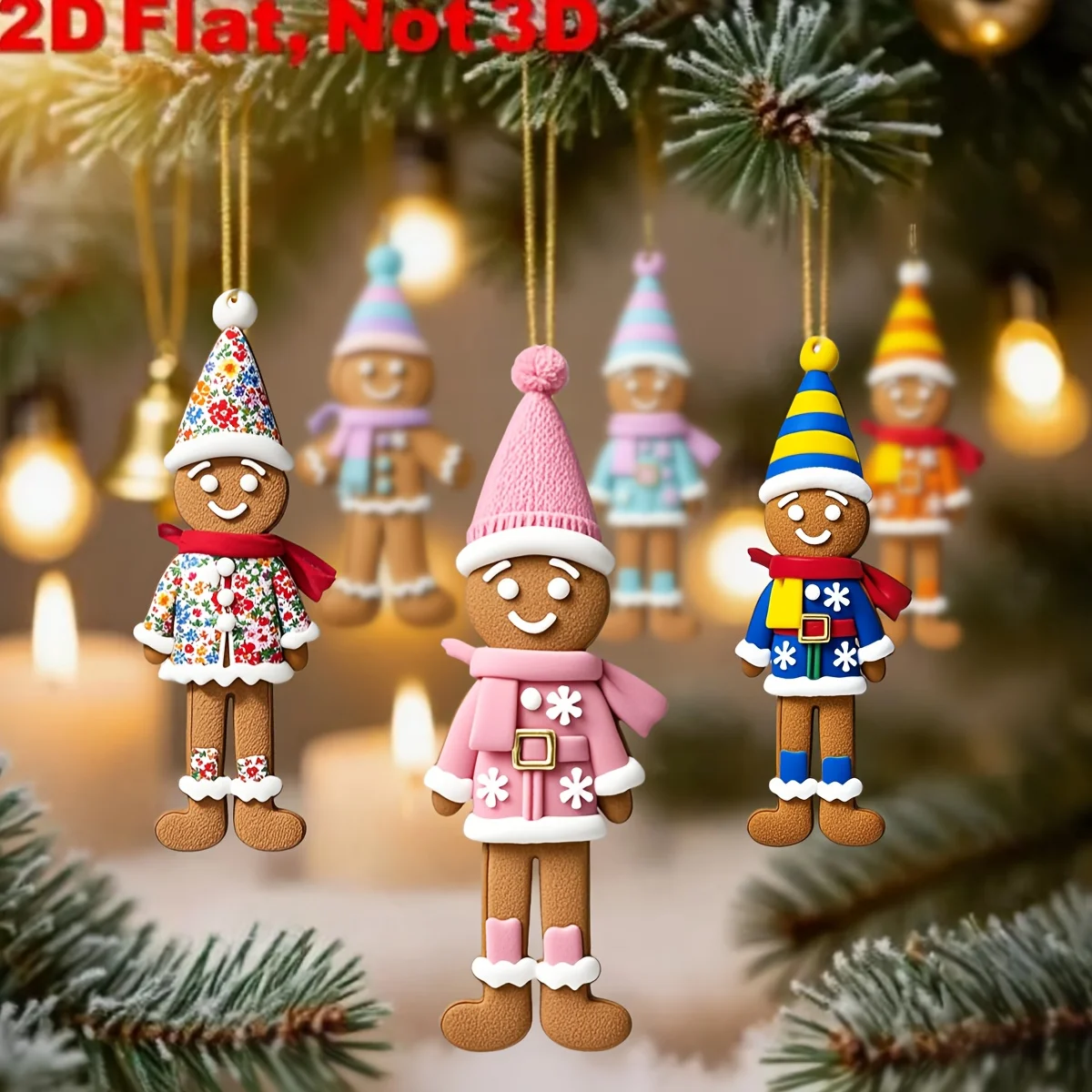 15 قطعة عيد الميلاد خشبية لطيف الزنجبيل رجل 2D قلادة خشبية مسطحة شجرة عيد الميلاد الديكور الكمال هدية عيد ديكور #4