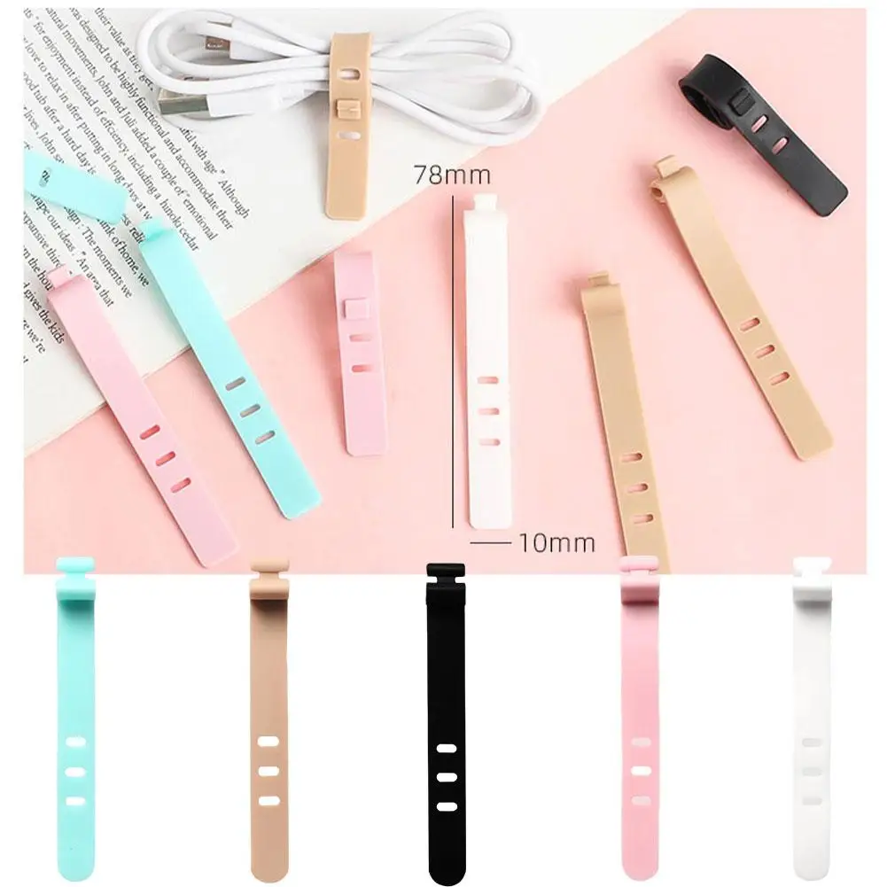 NEW Reusable Fastening Cable Ties Cord Organizer For Earphone Mouse Cable Winder Portable Soft Silicone Wire Organizer U8Z8