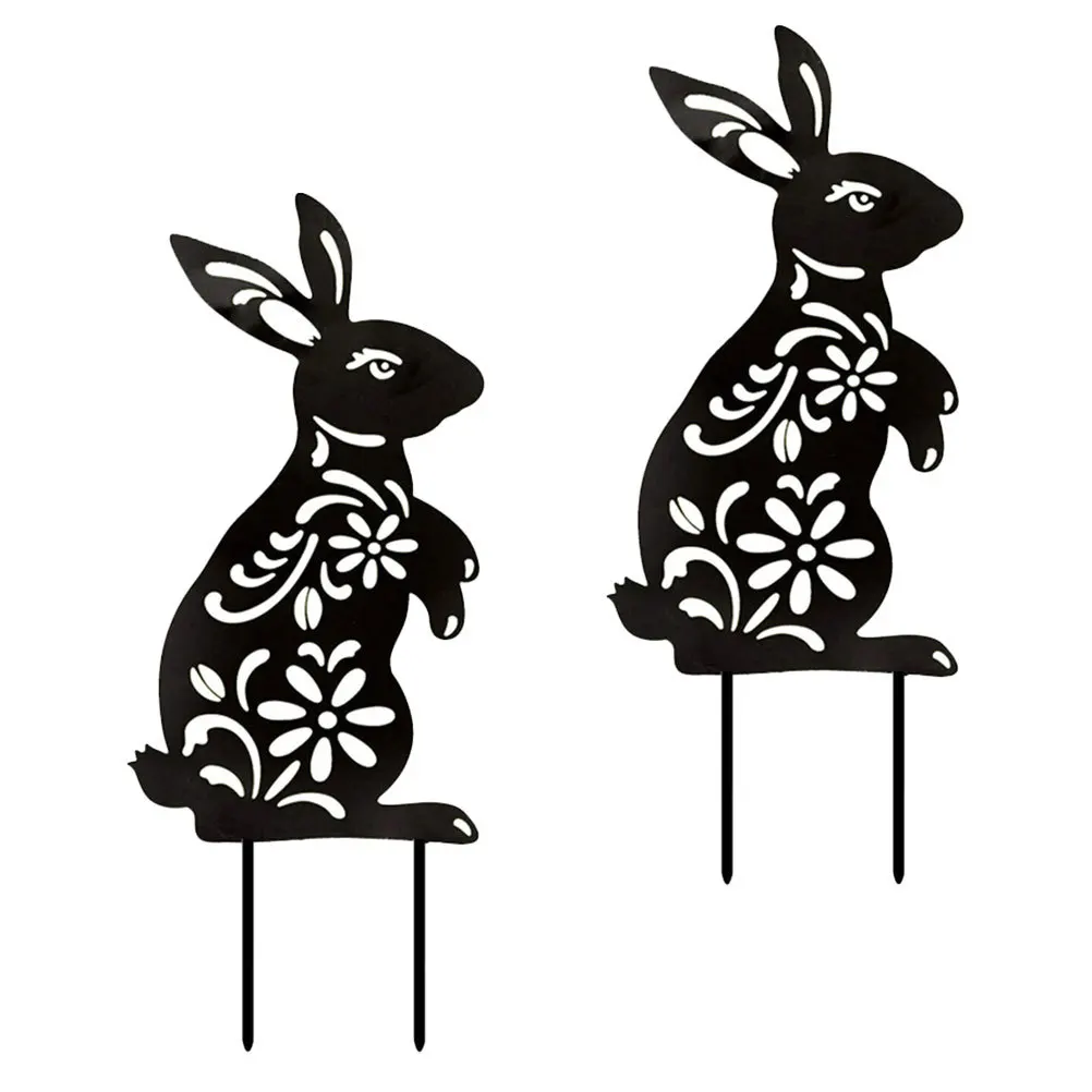 

2Pcs Rabbit Garden Stake Acrylic Easter Yard Decor Outdoor Lawn Ornament Realistic Decorative Insert Garden Art for Pathway
