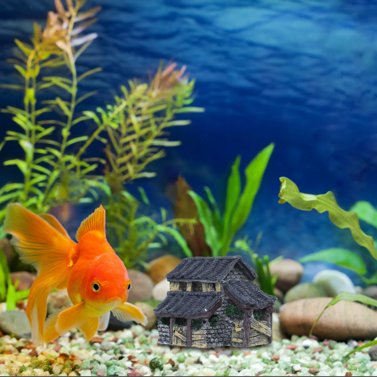 

Miniature Cottage Resin Craft Traditional Chinese Elegance Desktop Decor Fish Tank Accessories Unique Design Resin Craft