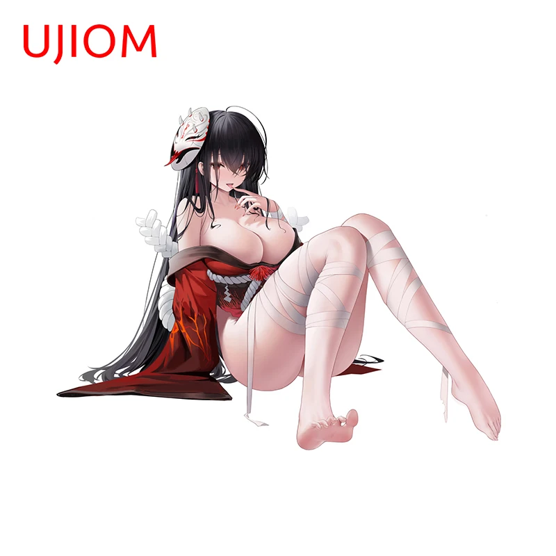 UJIOM كبير الثدي Azur Lane ملصقات جدار الجمال مغر الكبار منزل الثلاجات ملصق مائي مقاوم للماء اكسسوارات الحمام