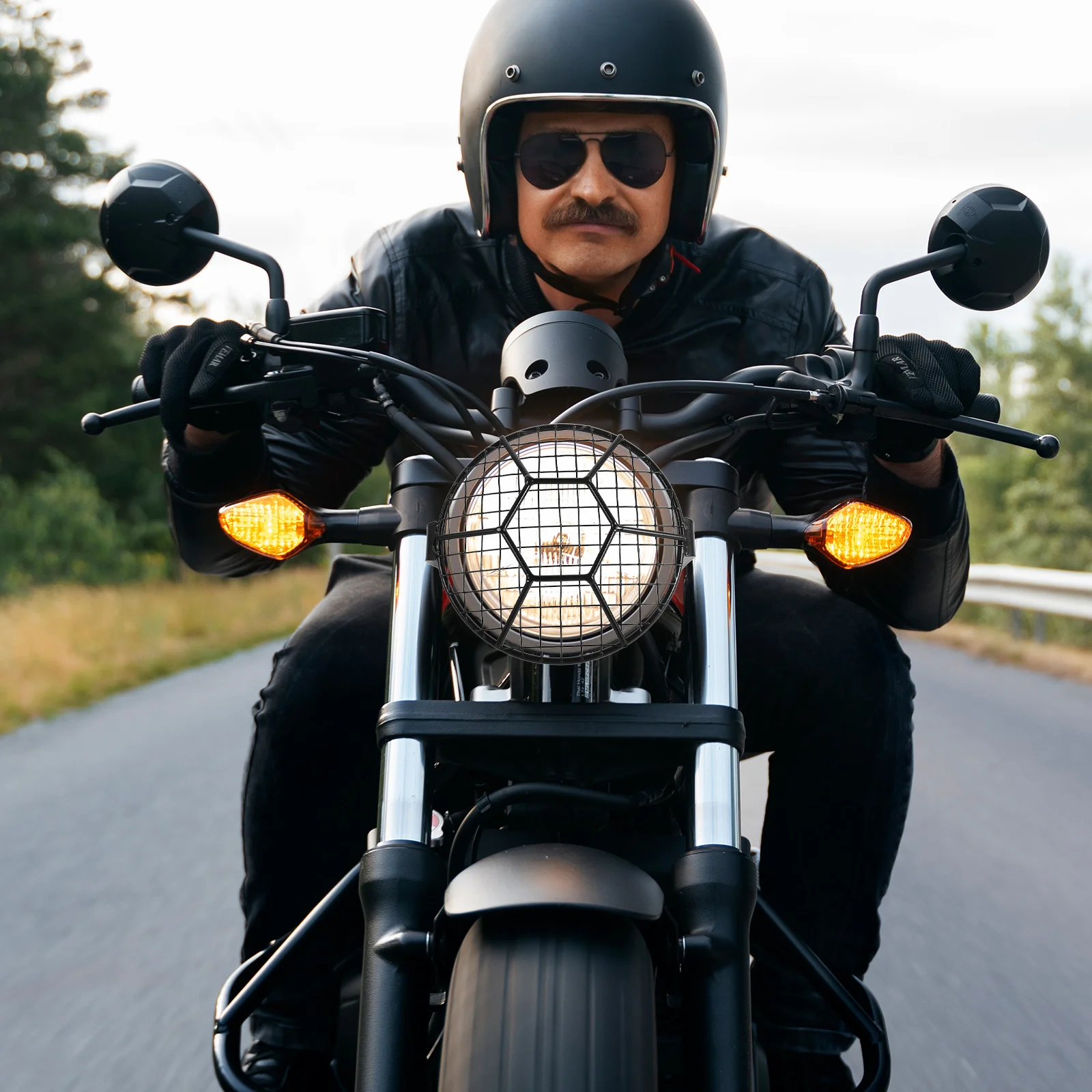 

Grill Headlight Protector Grille Guard Motorcycle Cover Electric Sunshade Black Motorbike