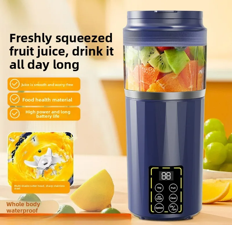 عصارة محمولة قابلة لإعادة الشحن عبر USB، شاشة رقمية، خلاط قوي، كسارة ثلج للمنزل في الهواء الطلق #2