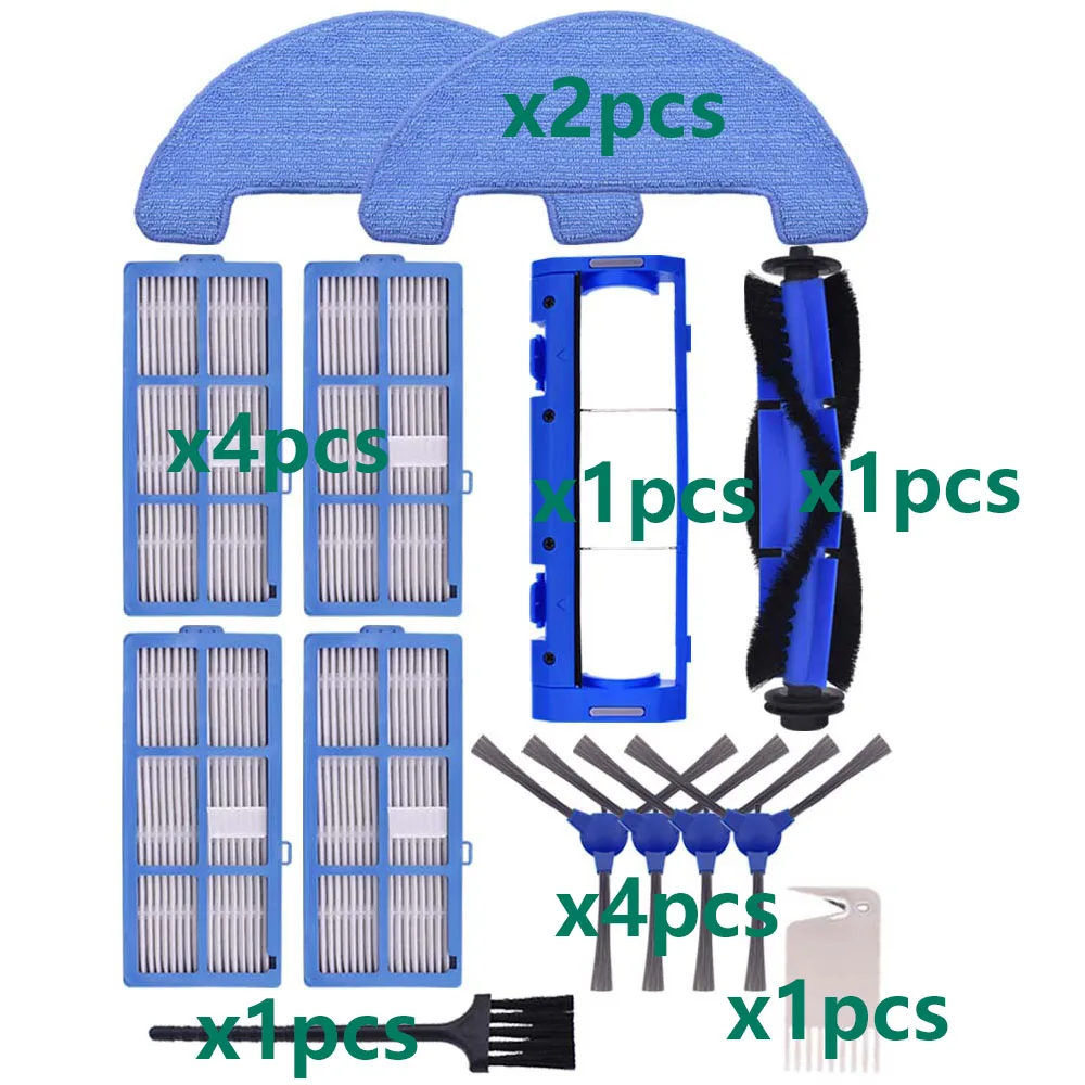 Filtro lateral rolo principal escova capa mop compatível com coredy r550 (r500 +) r750, r3500, goovi d380, kyvol e20, e31 peças de limpeza