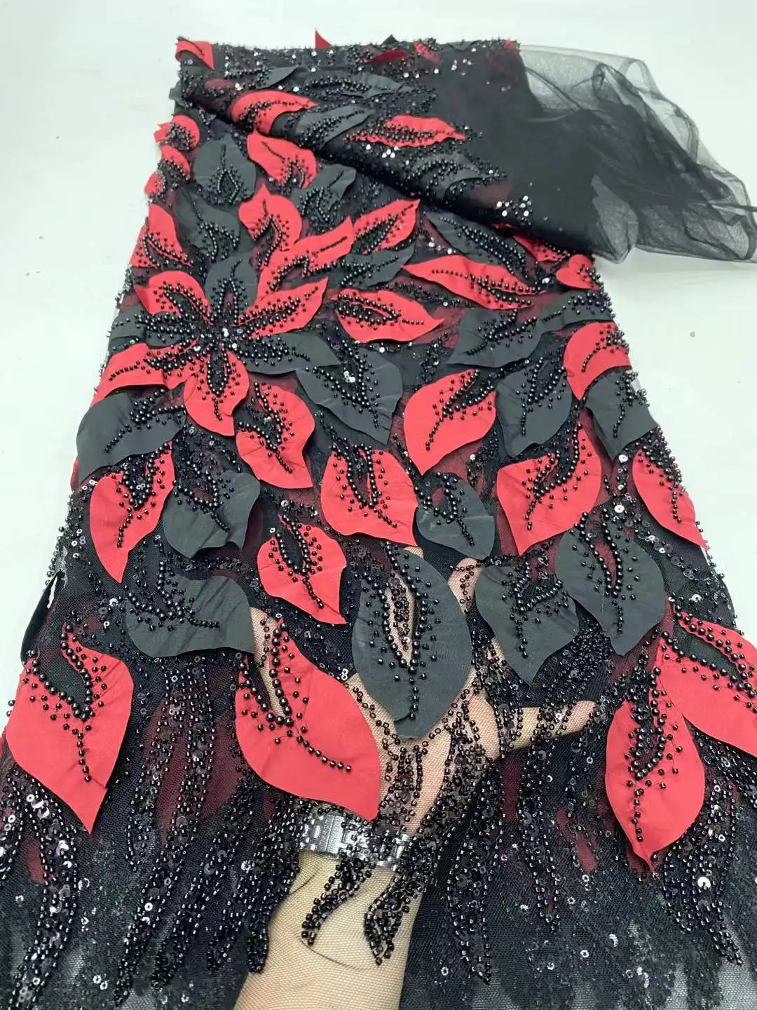 Африканская кружевная ткань, 2025 г., высокое качество, французская сетчатая вышивка, роскошное кружево с бисером, 5 ярдов для свадебной вечеринки