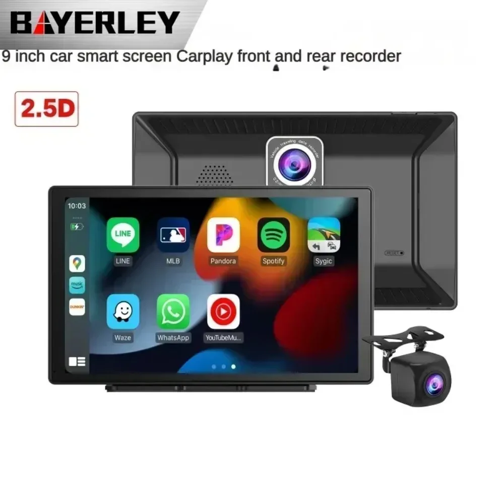 Bayerley Car GPS Navigation C90-DVR 9 Inch Carplay Smart Screen Driving Recorder Front and Rear High Definition 4K for Car