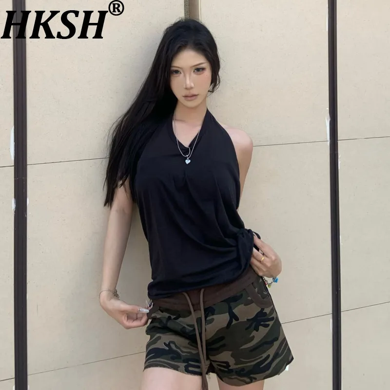 

Женский топ HKSH: Модный летний тонкий топ с открытой спиной и воротником-халтер, однотонный, в стиле минимализм, уличный стиль, трендовый, сексуальный. Новинка 2026 года. HK21269