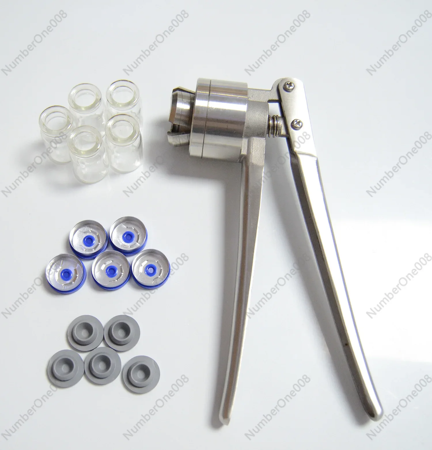 Strumento di crimpatura manuale per fiale di vetro, tappatore in acciaio inossidabile da 13/20 denti per bottiglie di liquidi orali, pinze sigillanti da laboratorio