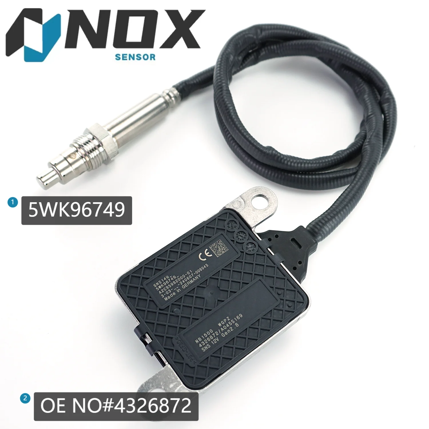 

5WK9 6749 4326872 5WK96749 High Quality NGK Probe Nitrogen Oxide Nox Sensor 2872942NX for 2013-18 Cummins ISX 15.0 ISX 11.9 12V