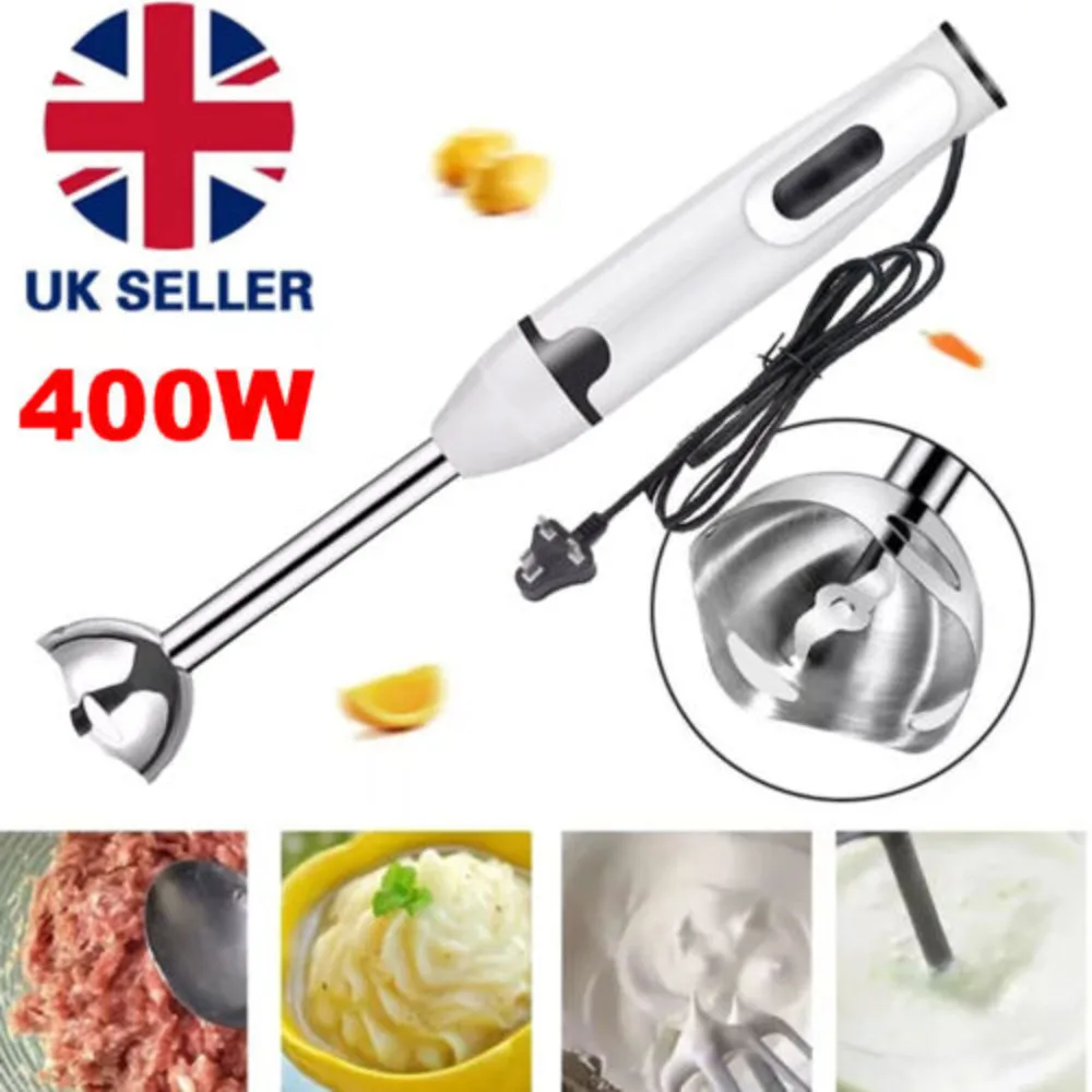 400W Hand Electric Stick Blender Curry Puree Food Mixer Liquidiser NEW