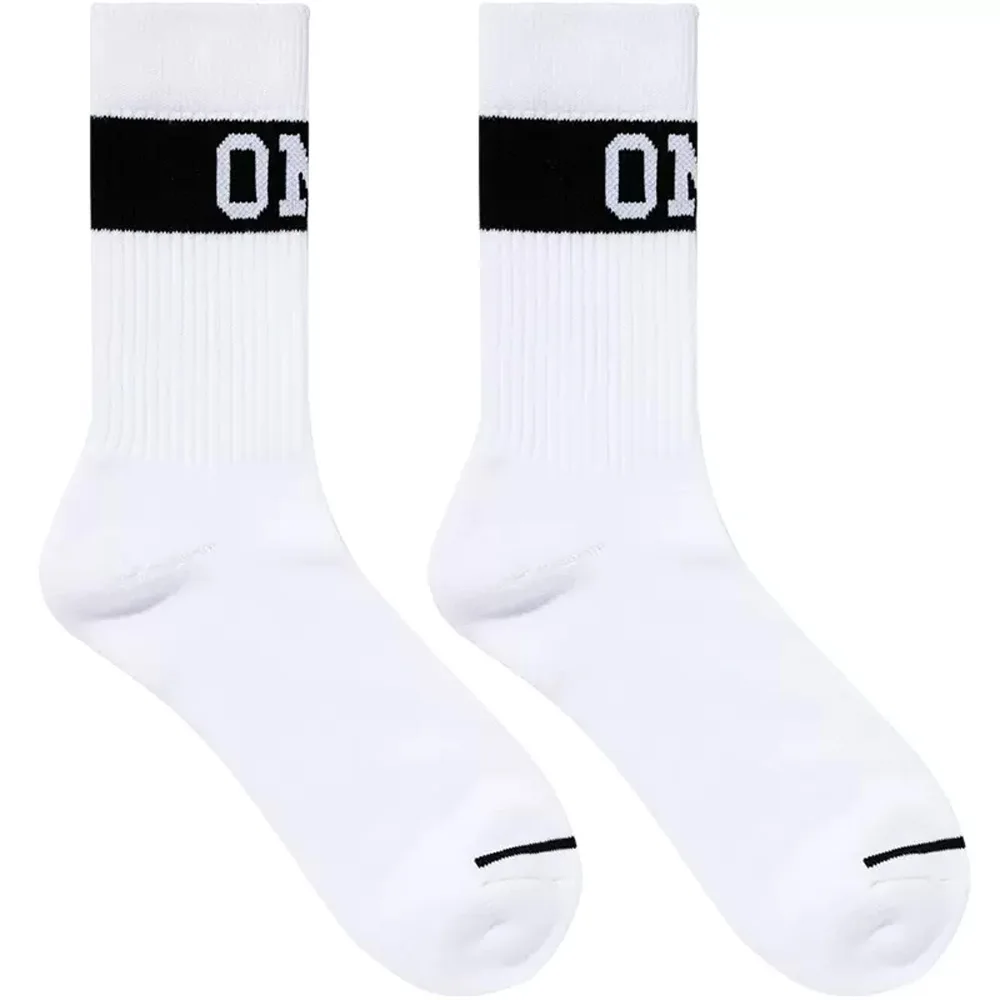 

Men's Tall White OMG Sport Fitness Towel Bottom Cotton Socks