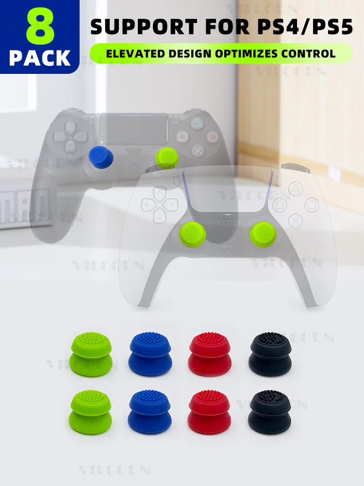 Hoogbouw siliconen analoge stick grip caps voor PS5 PS4 controller duimdop compatibel met XBOX Switch Pro Gamepad Thumb Stick - afbeelding 2