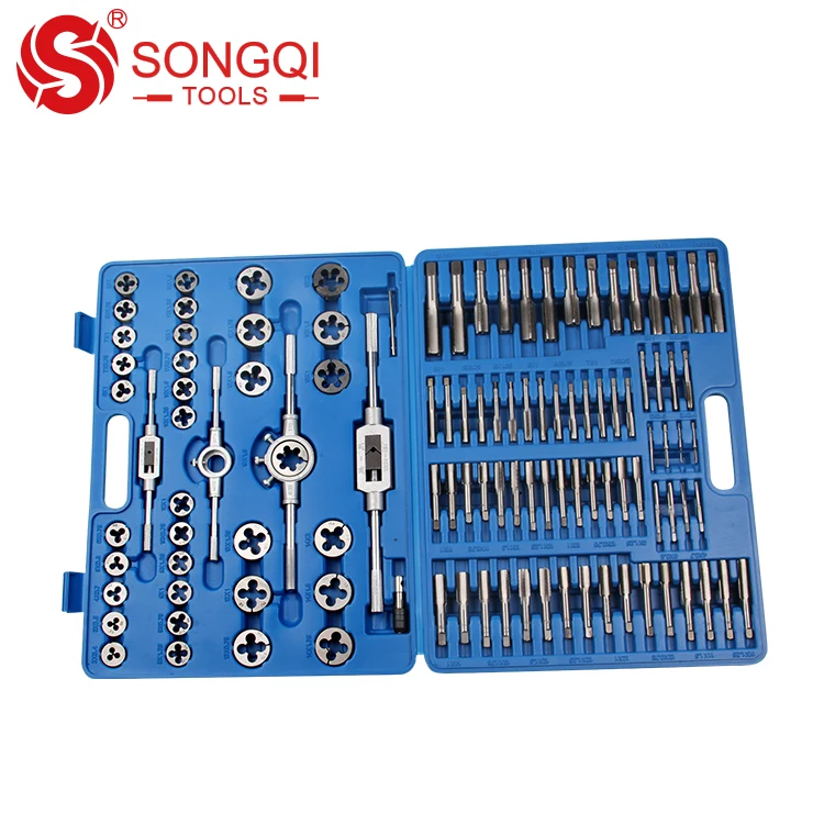 Songqi Thread Tap and Dies 110 Pcs Tap and Die Set Alloy Steel 5 Set HRC: 58-63 SQ-SZBY110C Fully Ground CN;GUA M2-M18 METRIC
