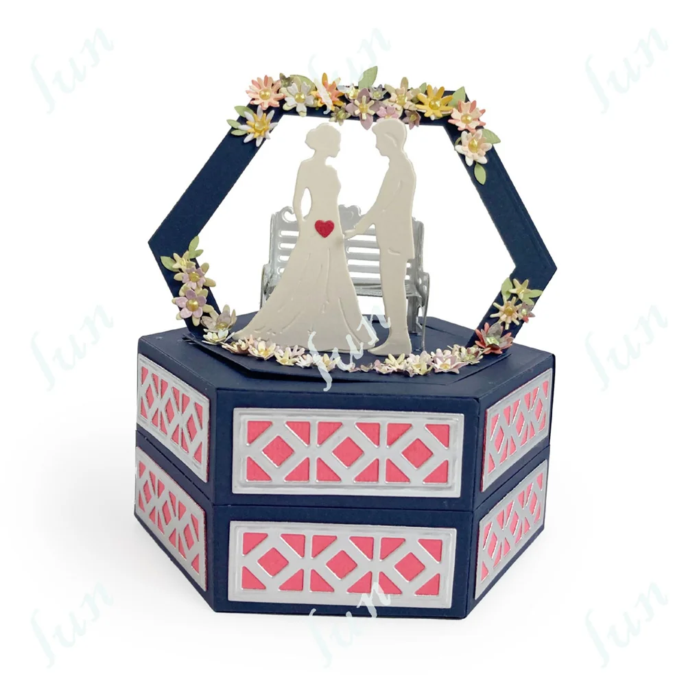 Beautiful Bridal Bandstand Gift Box Easter Egg Metal Cutting Dies Scrapbooking Embossing Crafts Wheelbarrow Mother's Day Gift