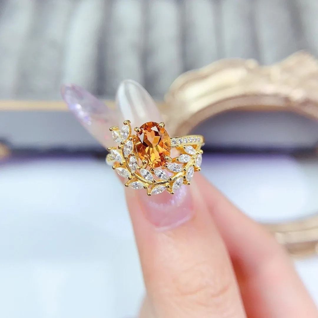 Elegant Natural Crystal S925 Silver Ring Beautiful Piece of Designer Jewelry Making Perfect Fashionable Gift for Her