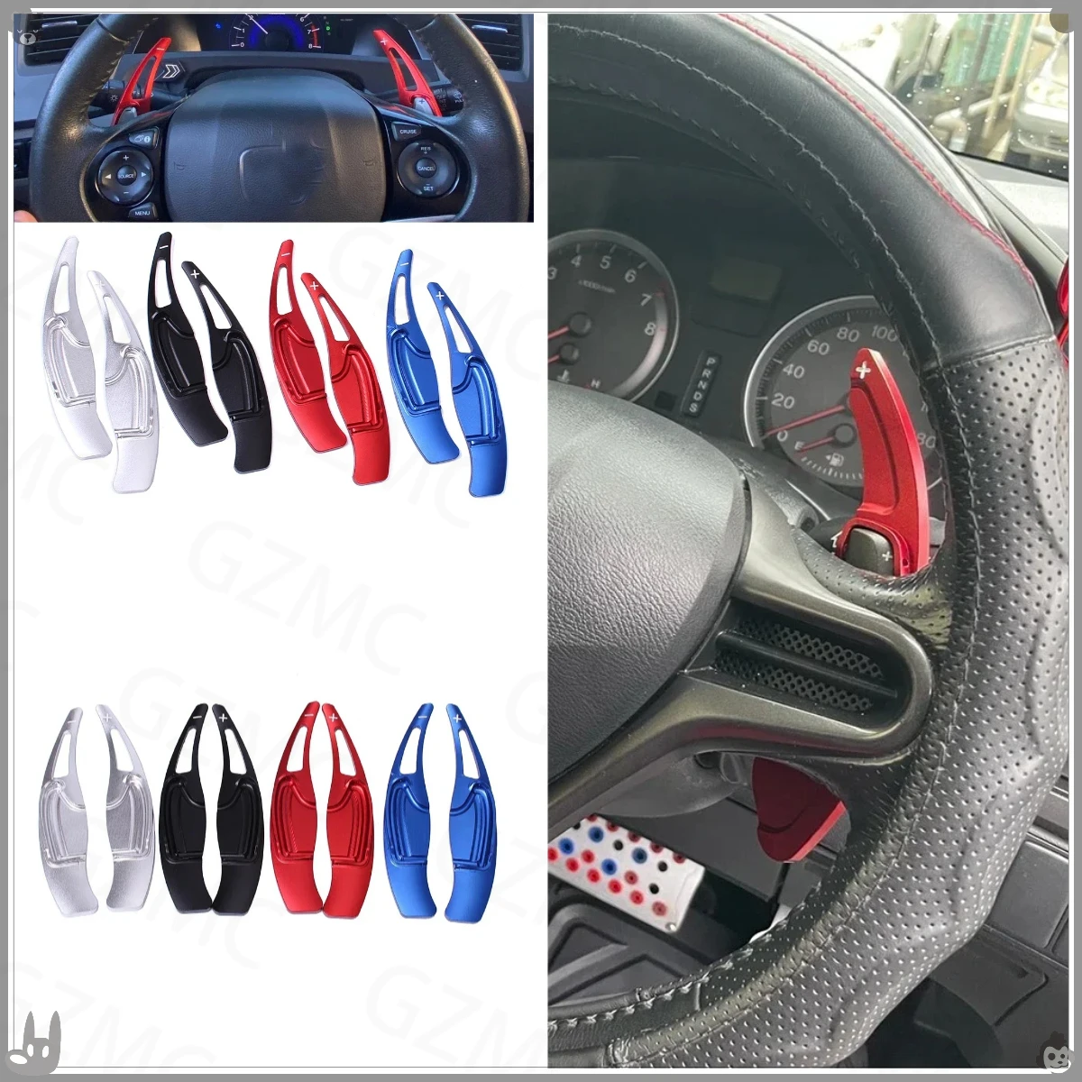 

Car For Honda Civic G9 9th Steering Wheel Shift Paddles Shifter Extension Generation IX FB7 2012 2013 2014 2015 Car Accessories