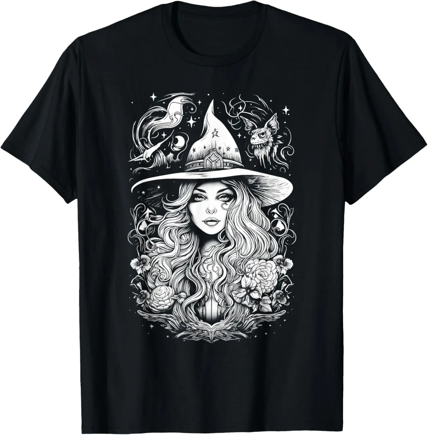 Beautiful Witch Occult Gothic Witch Shirt Halloween Spooky T-Shirt