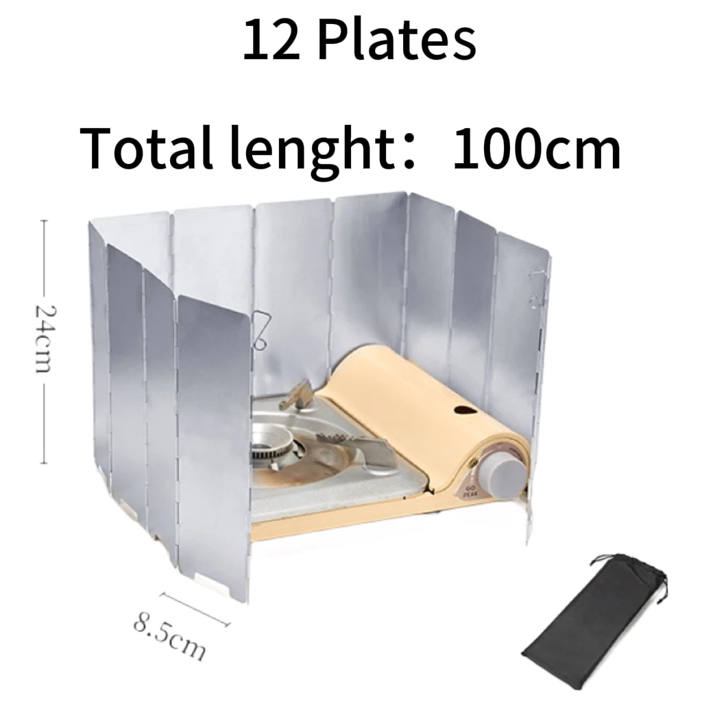 8/10/12/14/16 Platen Kachel Voorruit Aluminium Kachel Windscherm Met Trekkoord Tas Voor Camping Brander Winddicht Scherm