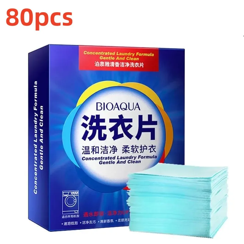 40/80Pcs Laundry Tablets Efficient Detergent Strong Deep Cleaning Detergent Easy Dissolve Laundry Soap Tablets Cleaning supplies