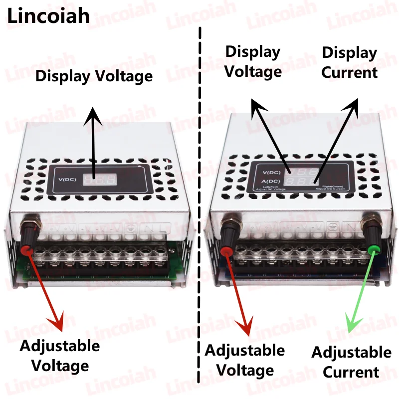 Adjustable Power Voltage Converter DC 12V 24V 36V 48V 60V Switching Power Supply With Digital Display 480W/600W Transformer SMPS