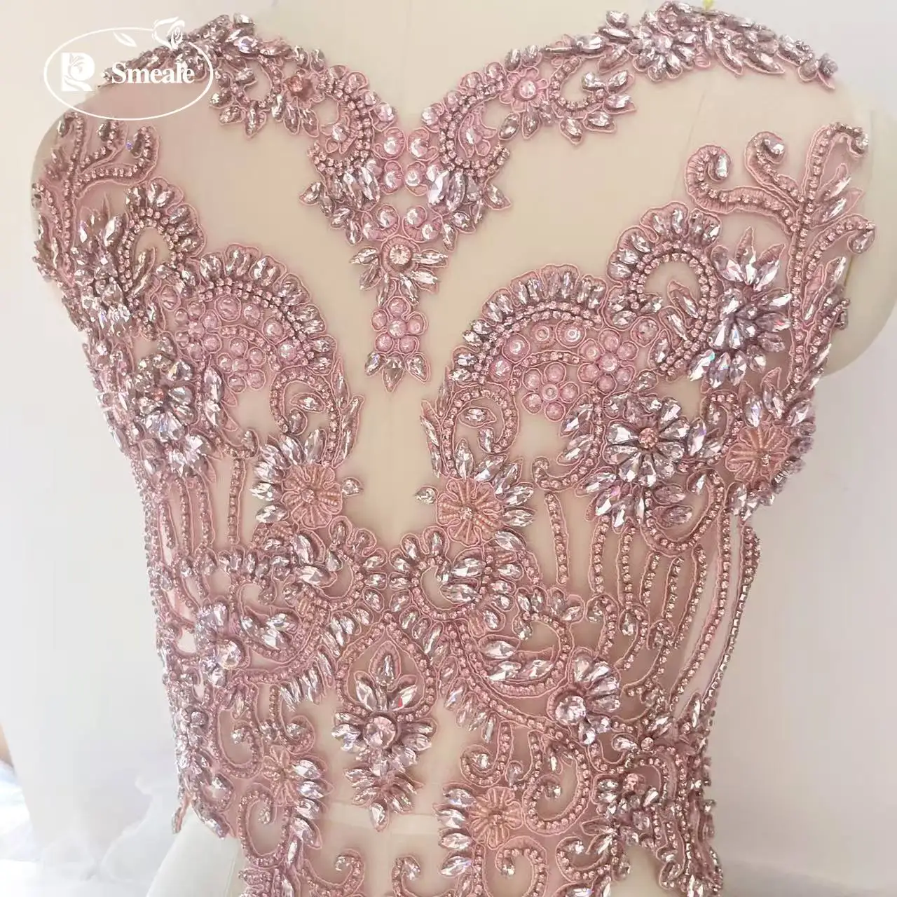 18-Farben Handgenähter Glas-Strass-Kragen. Funkelnder Strass-Kragen, Blumen-Schal, Schulterpartie, Hochzeitskleid DIY-Applikation RS2505161 – Detail 7