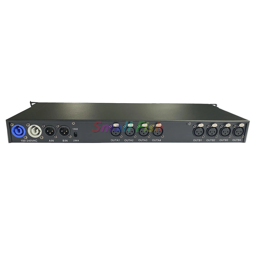 Divisor DMX DMX512 para escenario, amplificador de señal de luz con cabezal móvil, 8 salidas, distribuidor, Conector de luz Par, 2 uds./lote