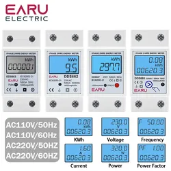 Tek Fazlı LCD Dijital Enerji Ölçer Sıfırlama Sıfır kWh Gerilim Akım Güç Tüketimi Sayacı Elektrikli Wattmetre 220 V Din Ray