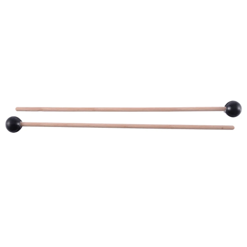 10Pcs Soft Rubber Head Sticks Wood Handle Bell Mallets For Glockenspiel Xylophone Bell Music Instruments Parts Black