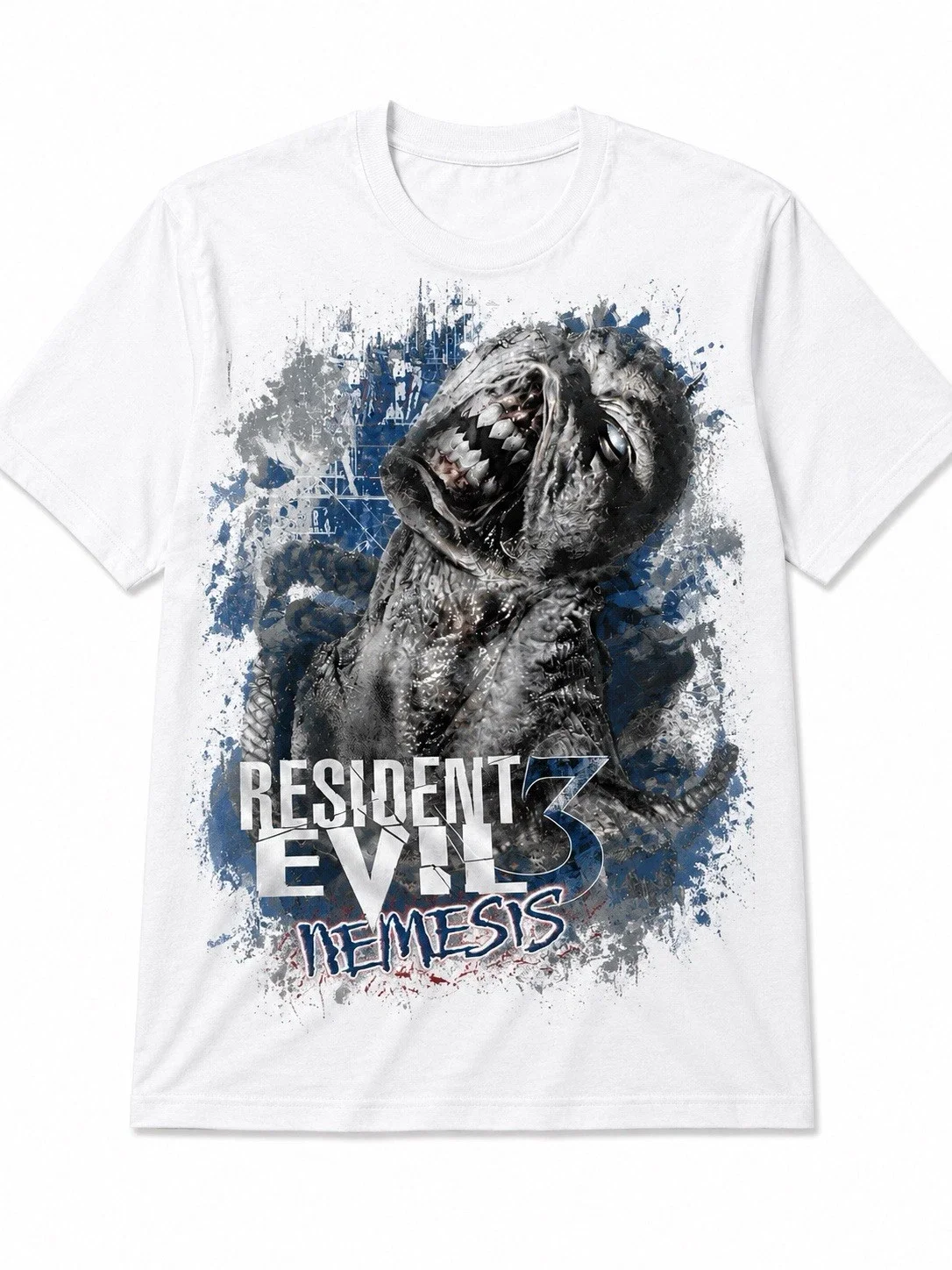 Resident Evil Nemesis Monster T-Shirt Men Retro Horror Game Graphic Print Casual Short Sleeve Tee Tops