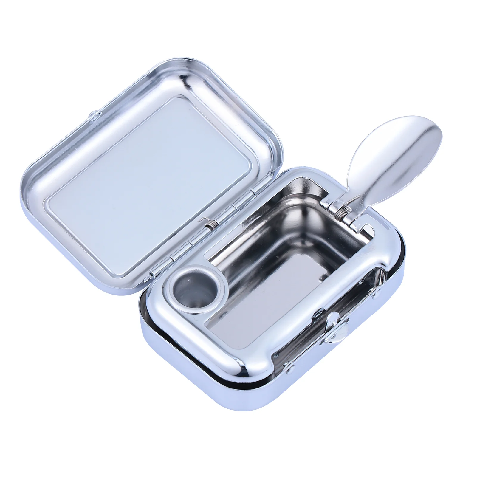 Portable Ashtray Stainless Steel Home Container Metal House Travel Pocket