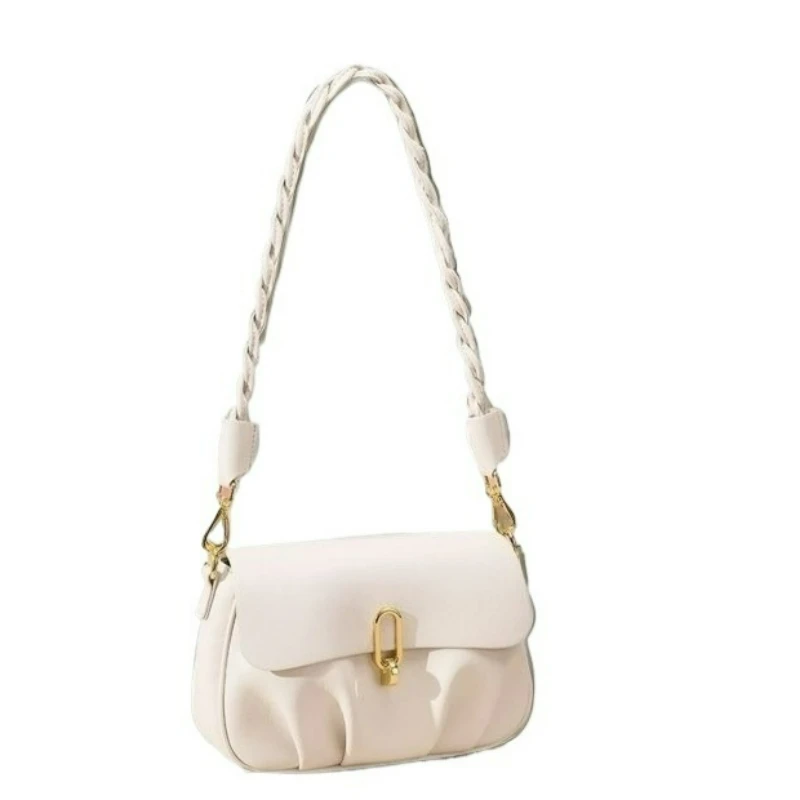 New Light Luxury Women's Bag Summer Small Satchel Cloud Bag Pleated Design Eye-catching Versatile Messenger Handbag Shoulder Bag