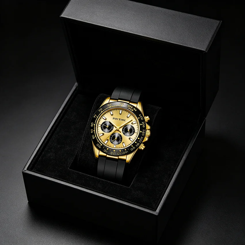 Branded Men's Business Watch Luxury Classic Quartz Watch, Silicone Strap, Waterproof, Sports Watch, Gift for Men