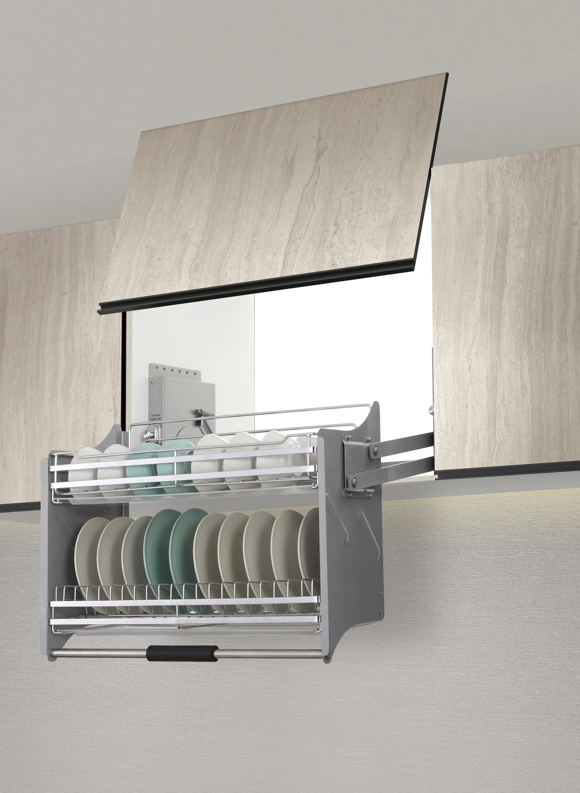 جديد خزانة مطبخ من الفولاذ المقاوم للصدأ سحب للأسفل رفوف مصعد رفع سلة قابلة للسحب تخزين خزانة المطبخ #4