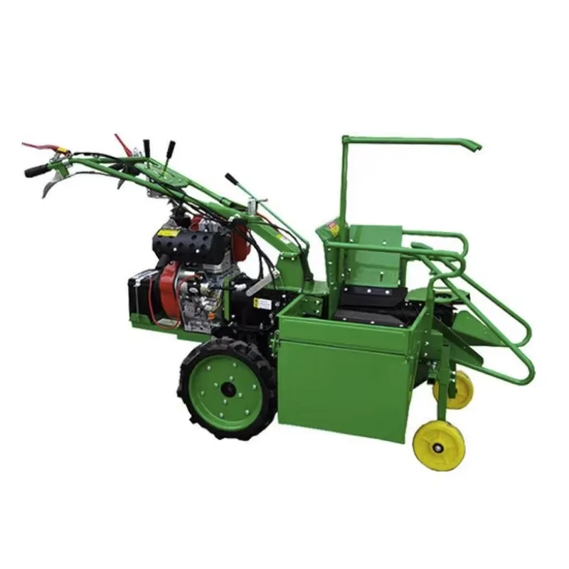 Mini Walking Tractor Corn Stalk Harvester Hand Push Maize Reaper Cropping Machine
