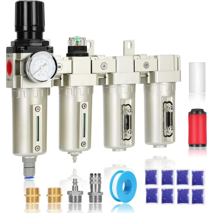 

1 2 NPT промышленный осушитель воздуха с 4-ступенчатой системой водоотделителя воздушного компрессора для надежной фильтрации масла и воды Идеально подходит для