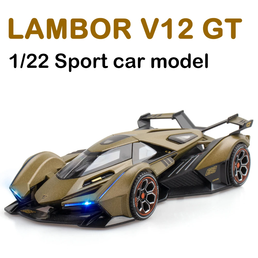 

Коллекция 1/22 года, модель спортивного автомобиля Lambor V12, модель модели Vision VGT Gran туризма, модель из сплава, литой металл, Игрушечная модель автомобиля для детей, подарки
