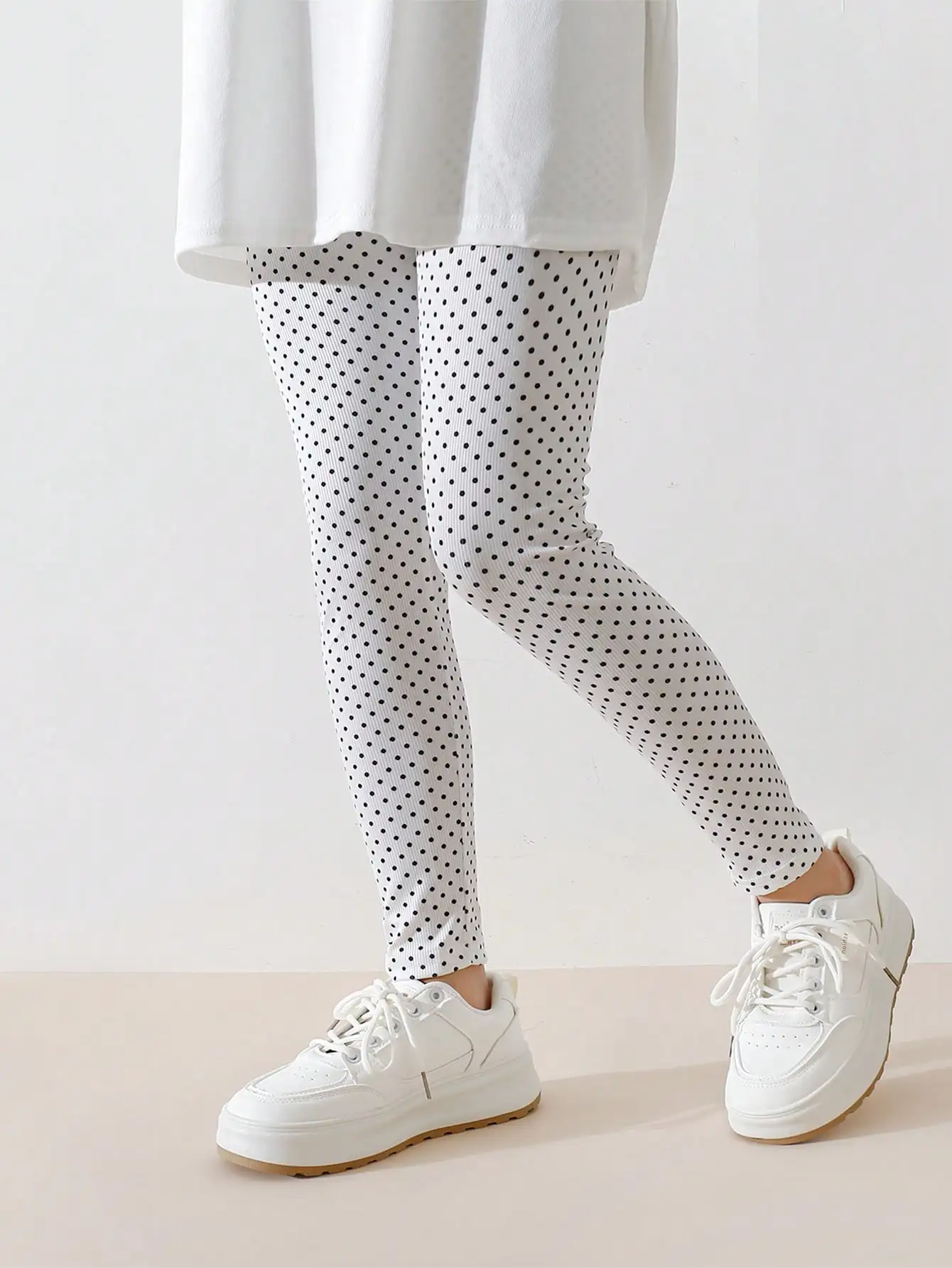 8Pairs Children Girls Elastic Waist Slim Leggings Mix Solid Leopard Striped Print High Stretch Skin Friendly Breathable Trousers
