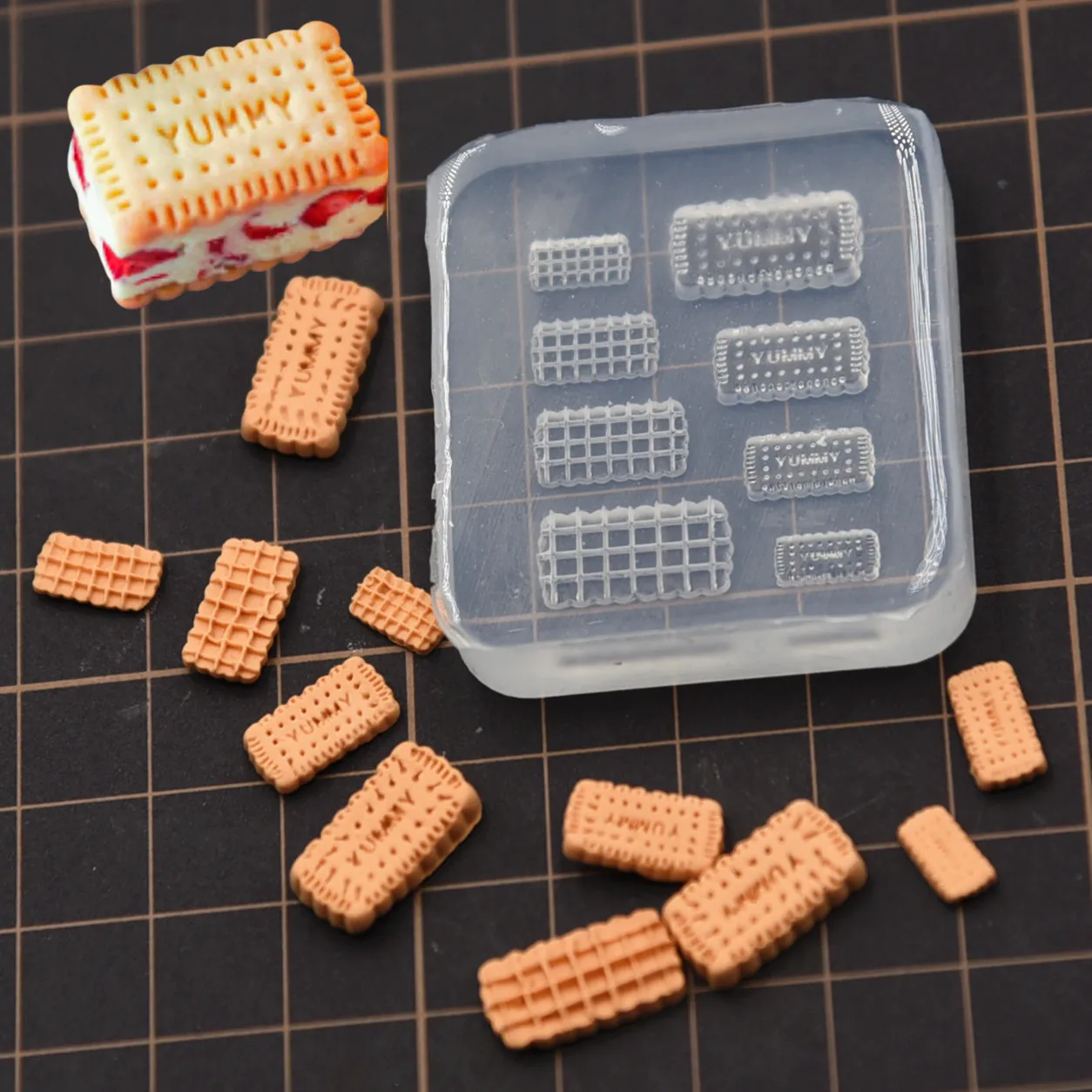 Polymer Ceramic Clay 1:12 Mini Yummy Sandwich Biscuit Silicone Mold Fast Handicraft DIY Tools