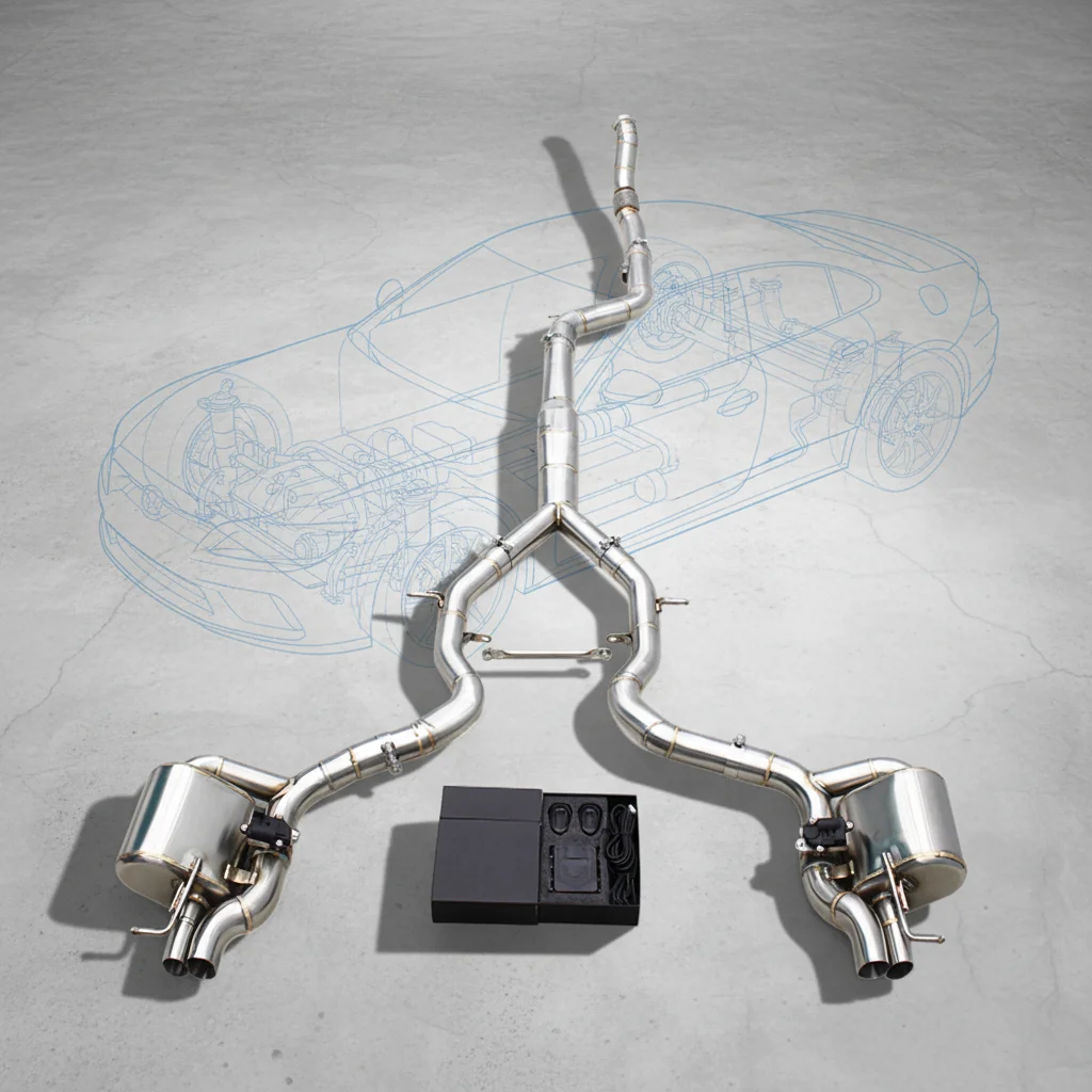 Custom Catback Exhaust Y Midpipe For Mercedes-Benz AMG CLE53 Stainless Steel Muffler Exhaust System With Valved Control