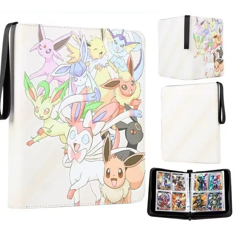 Image of # 37style 400-teiliges Kartenalbum, Fotokartenmappe aus PU mit Reißverschluss, Fotoalbum, Kartenhalter, Sammelmappe, Briefumschlag für Pokémon-Karten, Hobby
